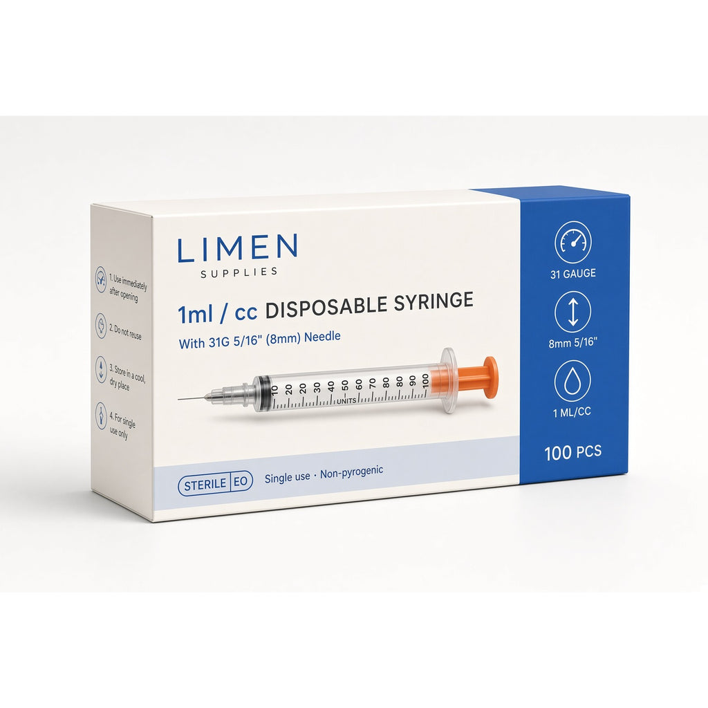 100 Limen Insulin Syringes — 31G, 8mm