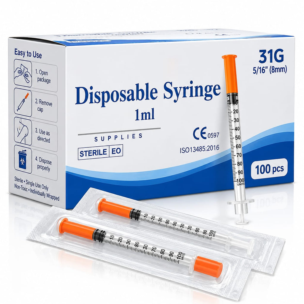 100 Limen Insulin Syringes — 31G, 8mm
